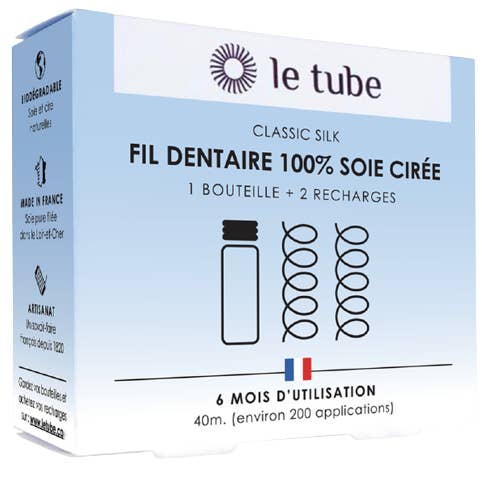 LE TUBE - Wholesale Floss - 100% silk dental floss - 1 bottle +2 refills