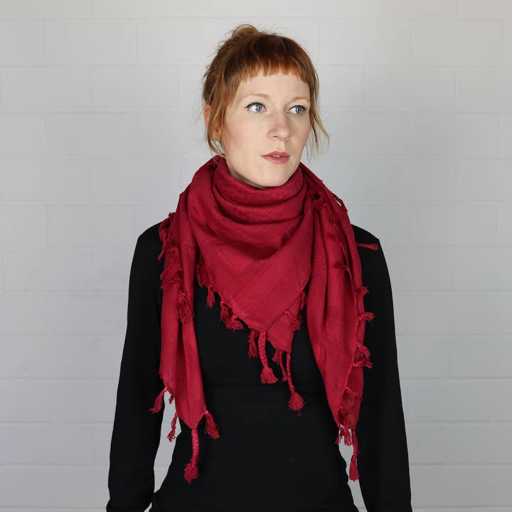 Tribal Trade GmbH – wholesale Halsduk - Unisex – Paluch - Röd-Burgundy - Röd-Bourgogne - Kufiya PLO halsduk5