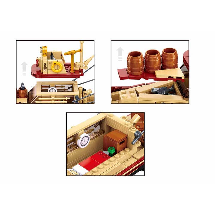 Texas Toy Distribution - Wholesale Building Set - Kids - Model Bricks The Great Shark Boat Building Brick Kit 592 pcs