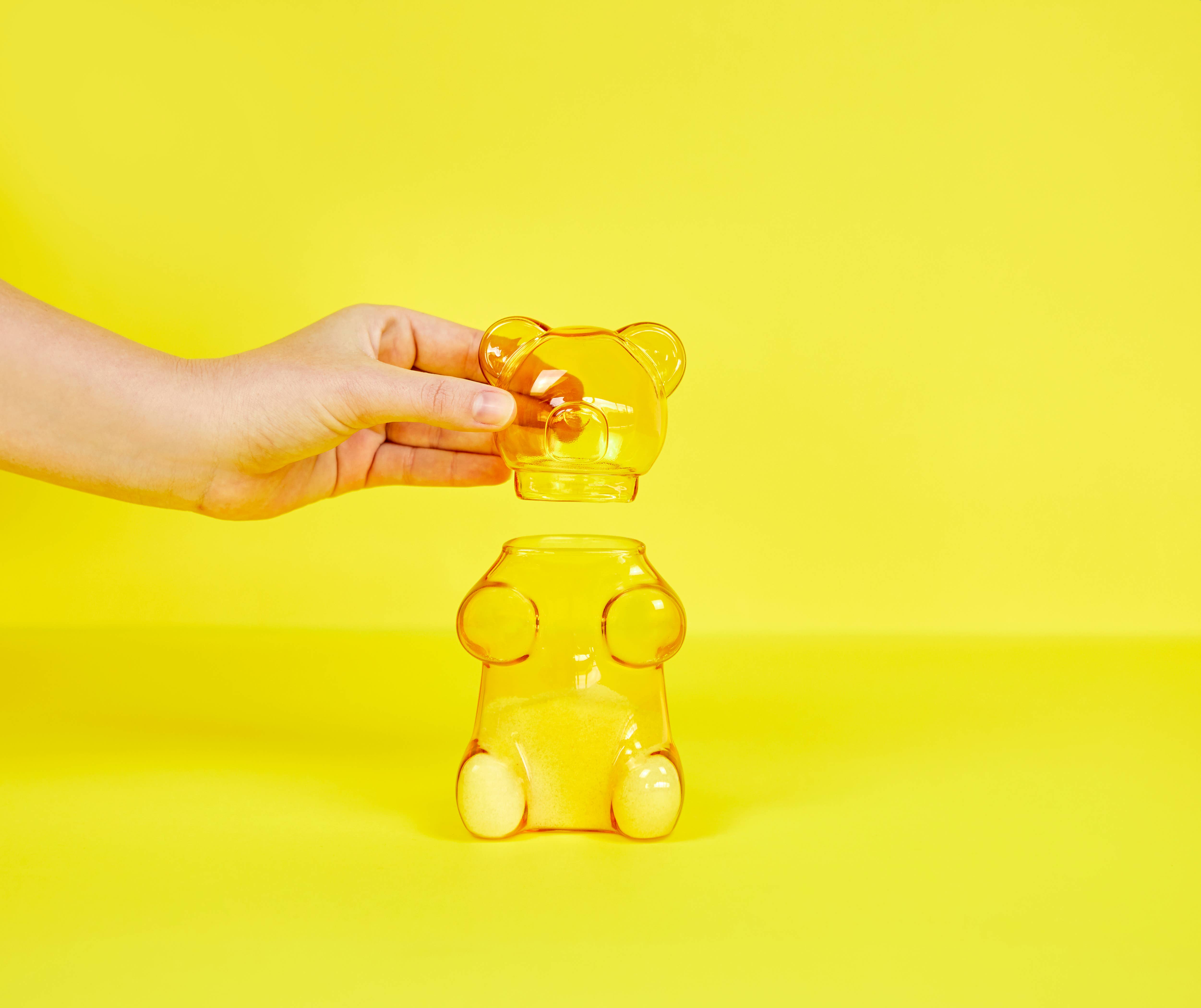 Balvi - Vendita all'ingrosso Zucchero - Zuccheriera Balvi a forma di orsetto gummy, gialla, 250 ml in vetro4