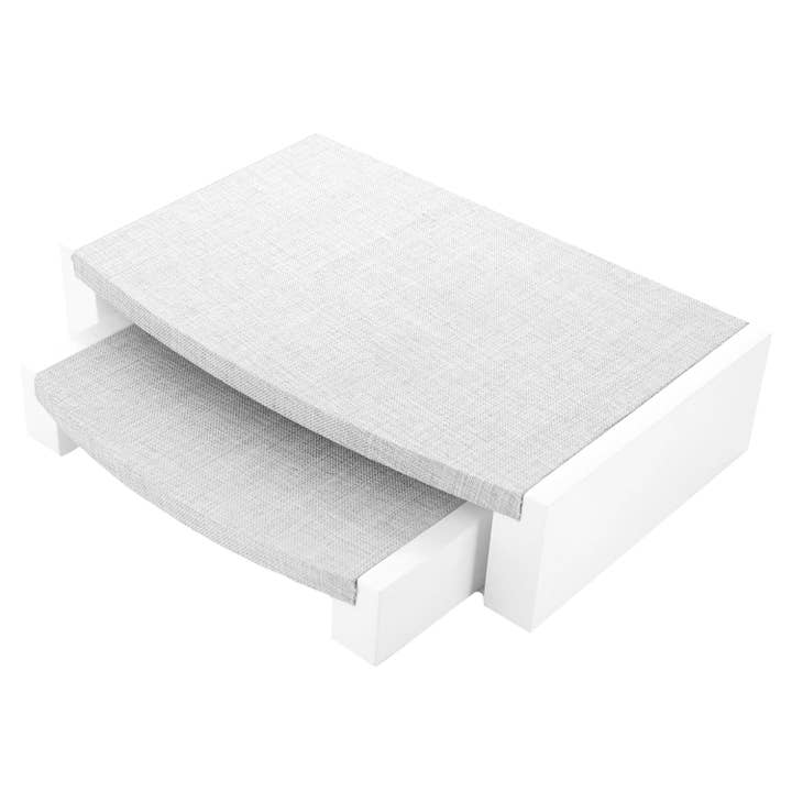 Dubbel smyckesdisplay i grått linne och blank vit finish - Set - Set om 2 st för wholesale av Lauren G Adams