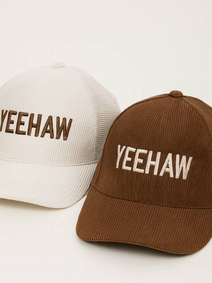 YEEHAW Corduroy Trucker Hat – Retro Western Snapback
 for wholesale by Wild Rose Designs