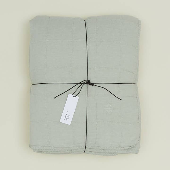 SIMPLE LINEN QUILT - SAGE for wholesale by Hawkins New York