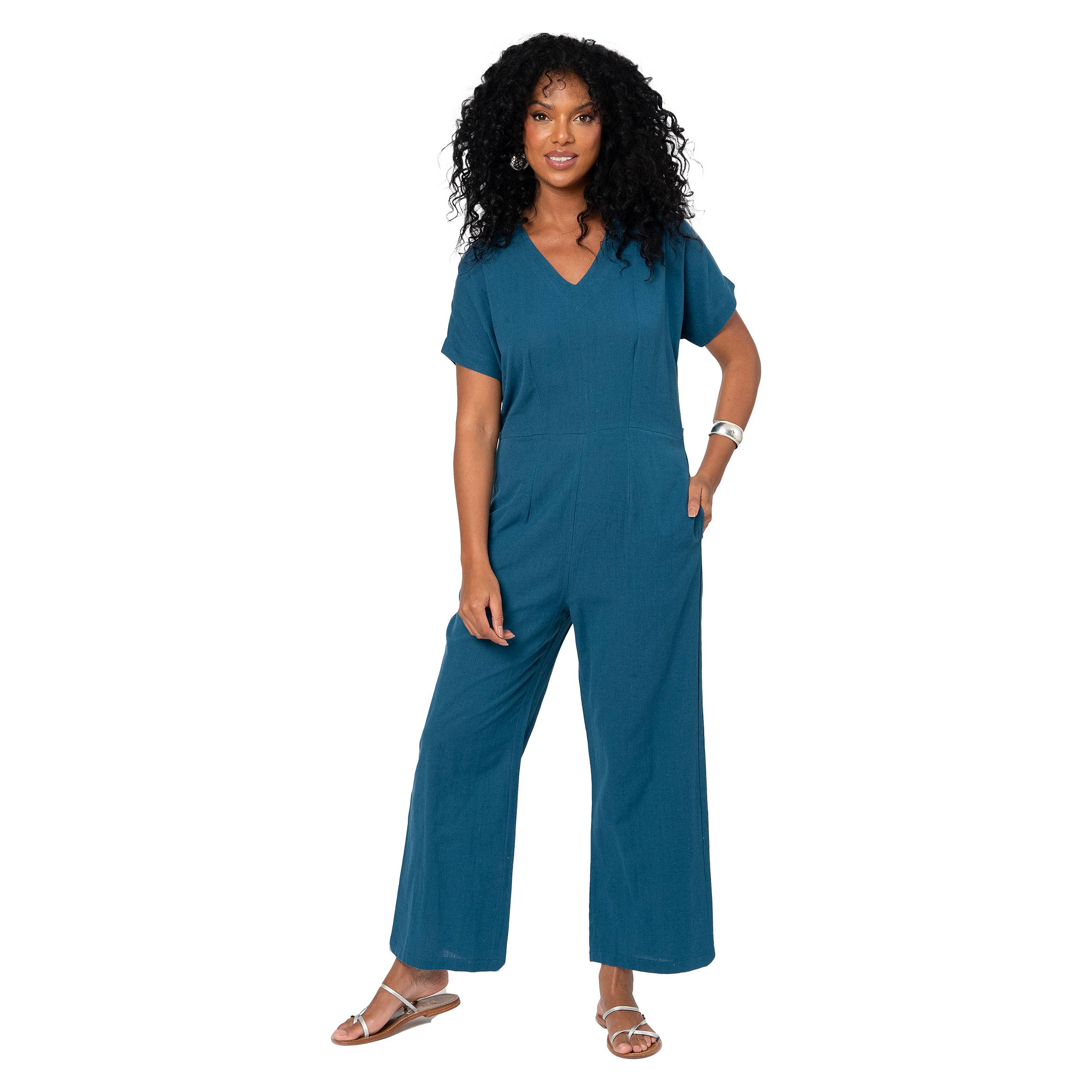 La Mano Boho - Wholesale Jumpsuit - Women's - LONG SHORT SLEEVE SUMMER JUMPSUIT LCO0001K1
