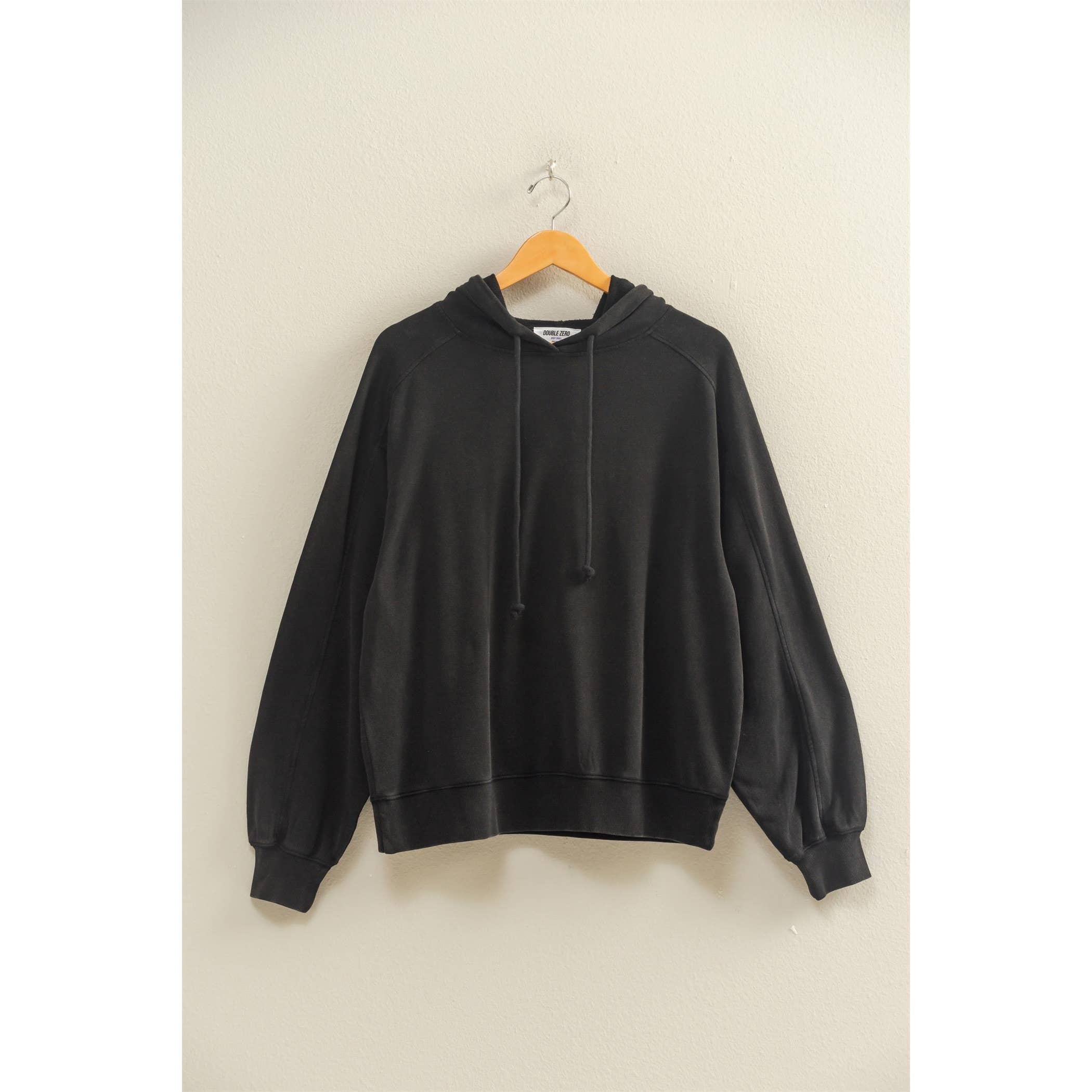 Double Zero - Wholesale Hoodie - Women's - Mineral Washed Seam Detail Hoodie6