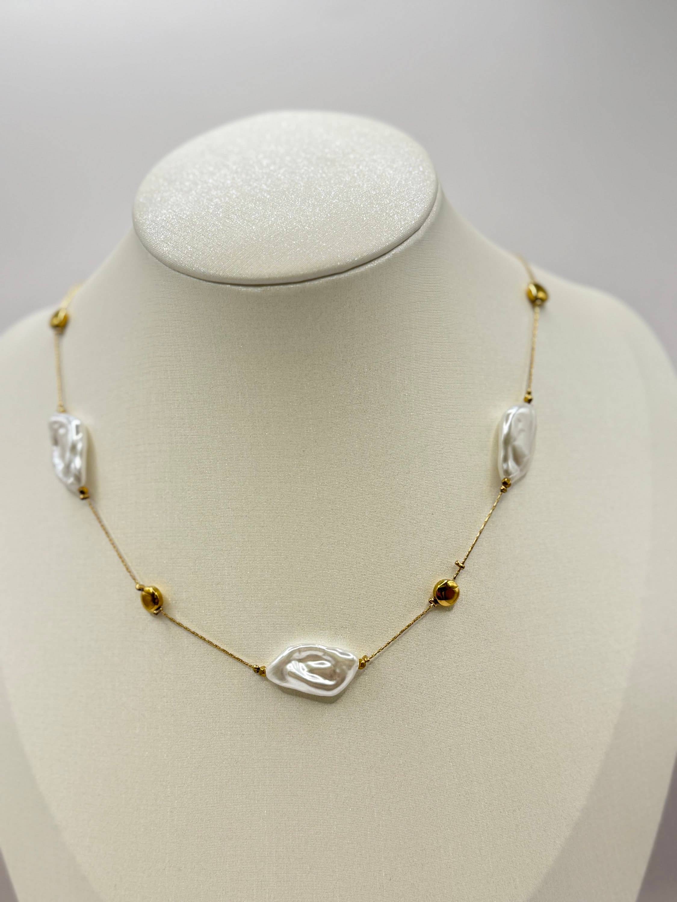 YOLA - Wholesale Pendant/Charm Necklace - Süßwasser Pearl Edelstahl Kette