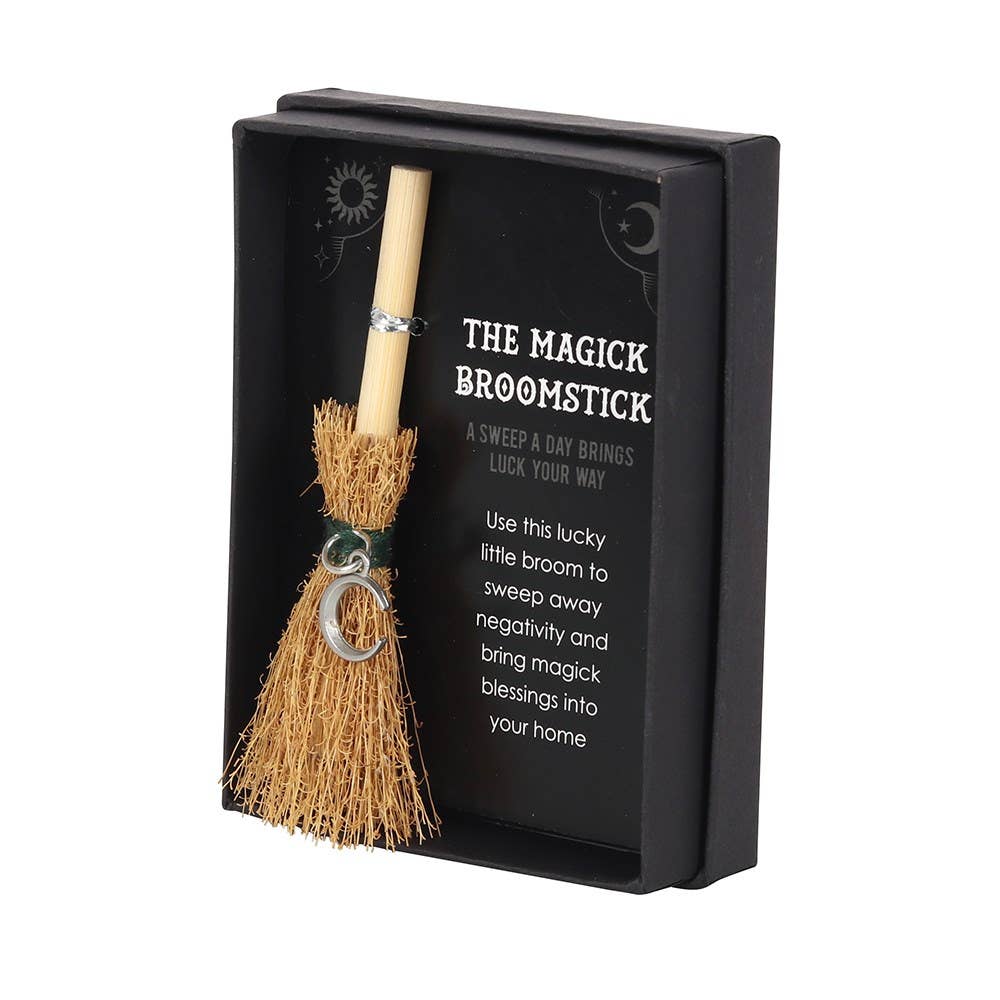 Something Different Wholesale - Wholesale Decorative Tabletop Object - Crescent Moon Mini Magick Halloween Broomstick1