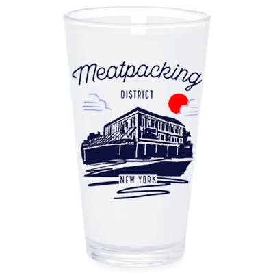 Verre à bière croquis du Meatpacking District de Manhattan pour la vente par Happy Place by Lola Star
