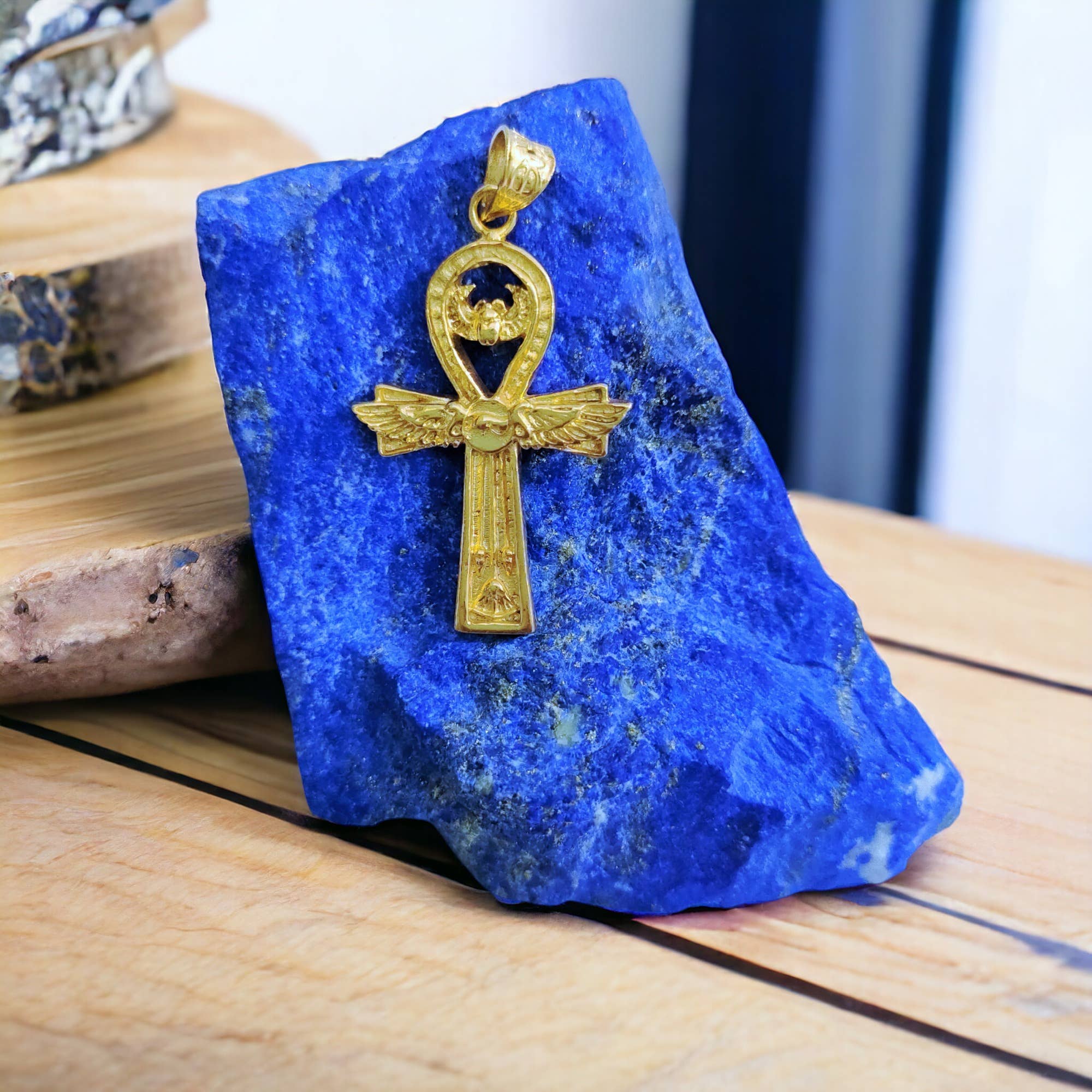 ALADDIN'S LAMP JEWELRY - Wholesale Pendant/Charm Necklace - Ankh Sun Desk Scarab Lotus Flower Complex  Gold  Pendant8