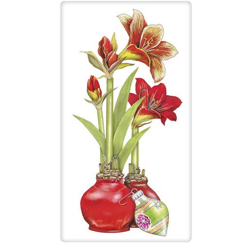 Mary Lake-Thompson Ltd. - Wholesale Tea Towel - Amaryllis Wax Bulb Bagged Towel0