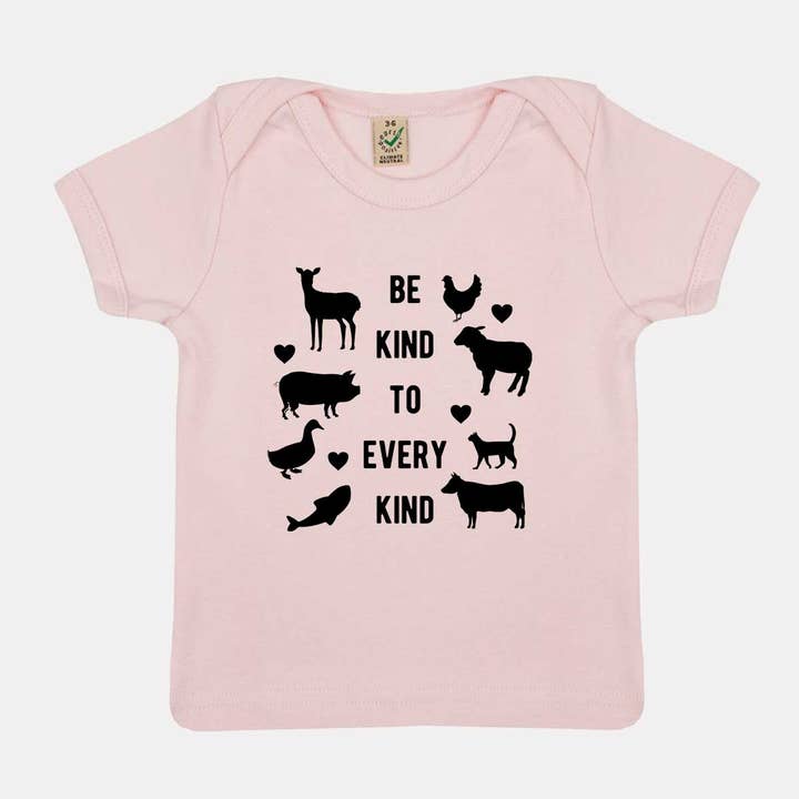 Vegan Outfitters – wholesale Screen-printed t-shirt – Baby – Be Kind To Every Kind Vegan Baby T-Shirt