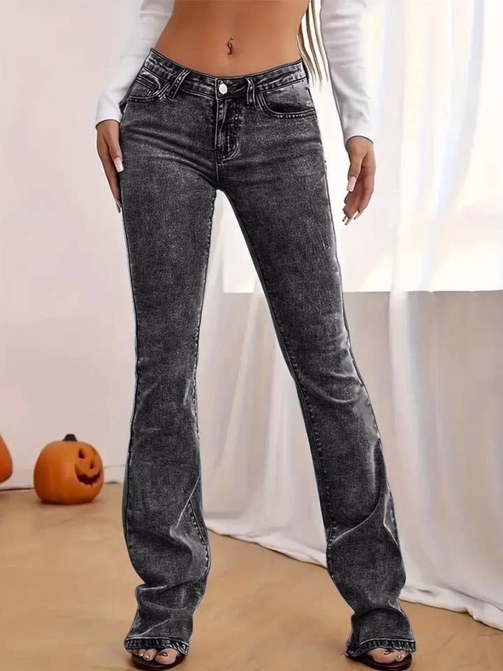 Autumn mopping bootcut jeans for wholesale by HIDDENBRAND