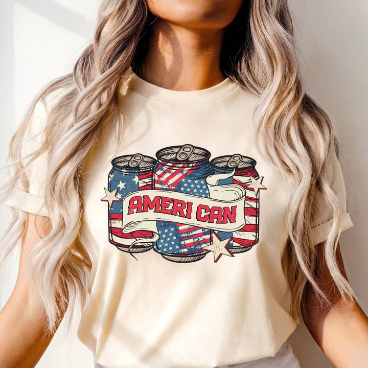 T-shirt graphique américain du 4 juillet pour la vente par Happy Mail Wholesale