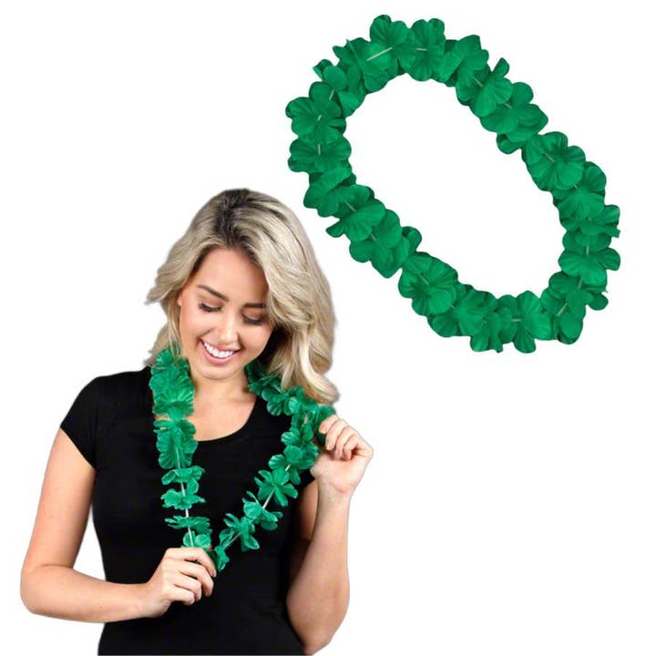 Blinkee.com, LLC – wholesale Party gift – Hawaiian Flower Lei Necklace Green