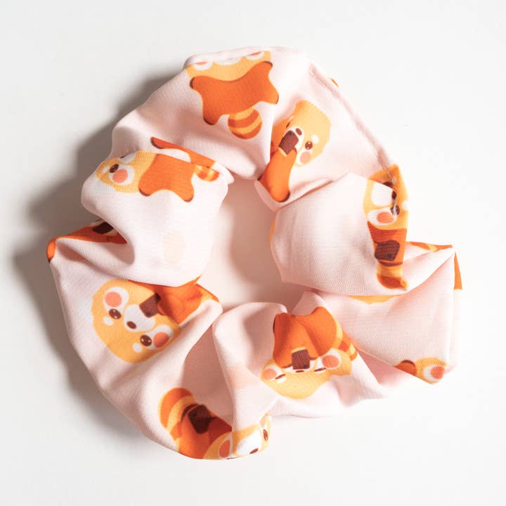 Lazy Bum Red Panda Scrunchie for wholesale by Notmehmehstudio