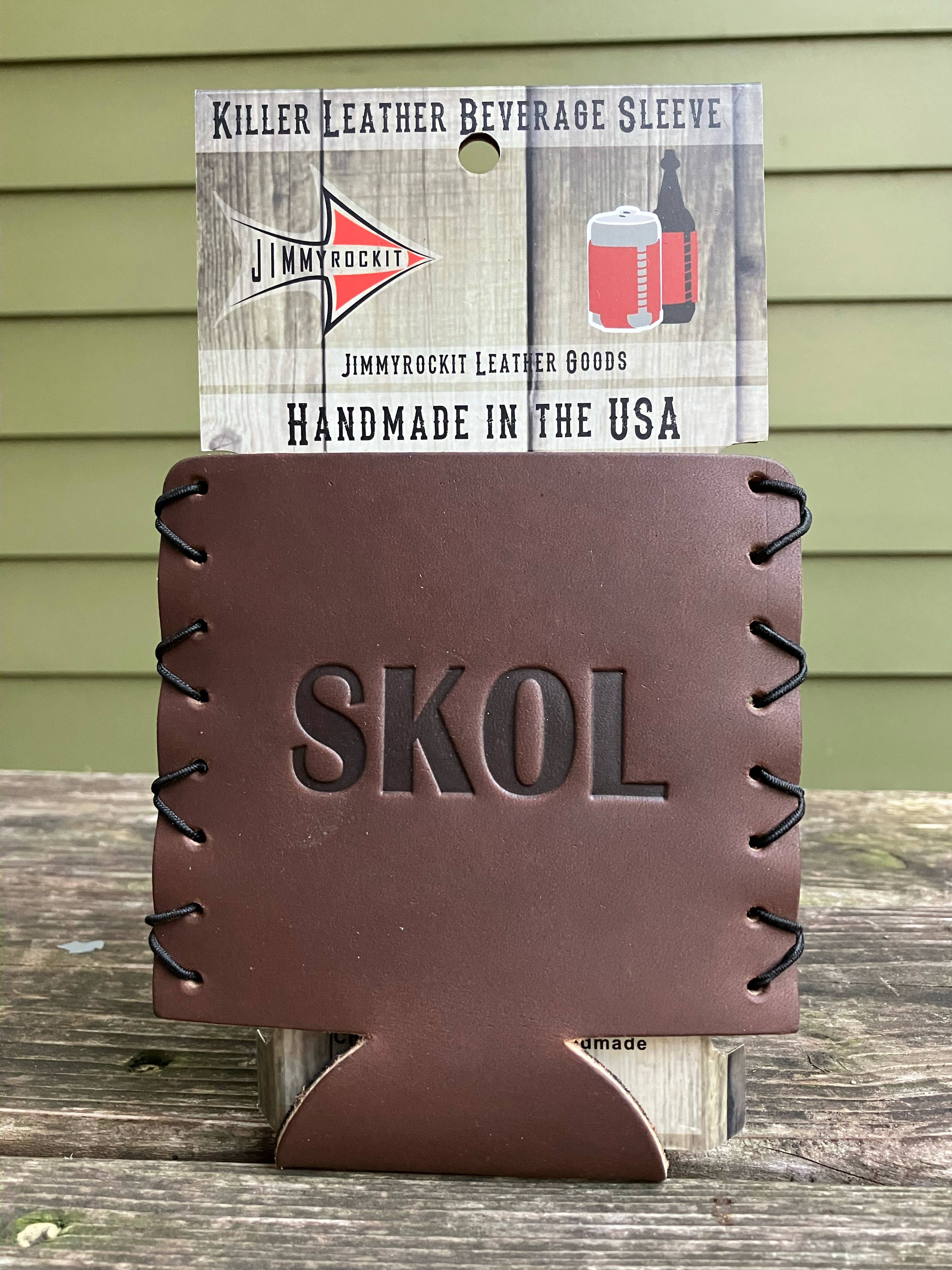 Jimmyrockit - Wholesale Drink Huggers & Koozies - Leather Koozie - SKOL3
