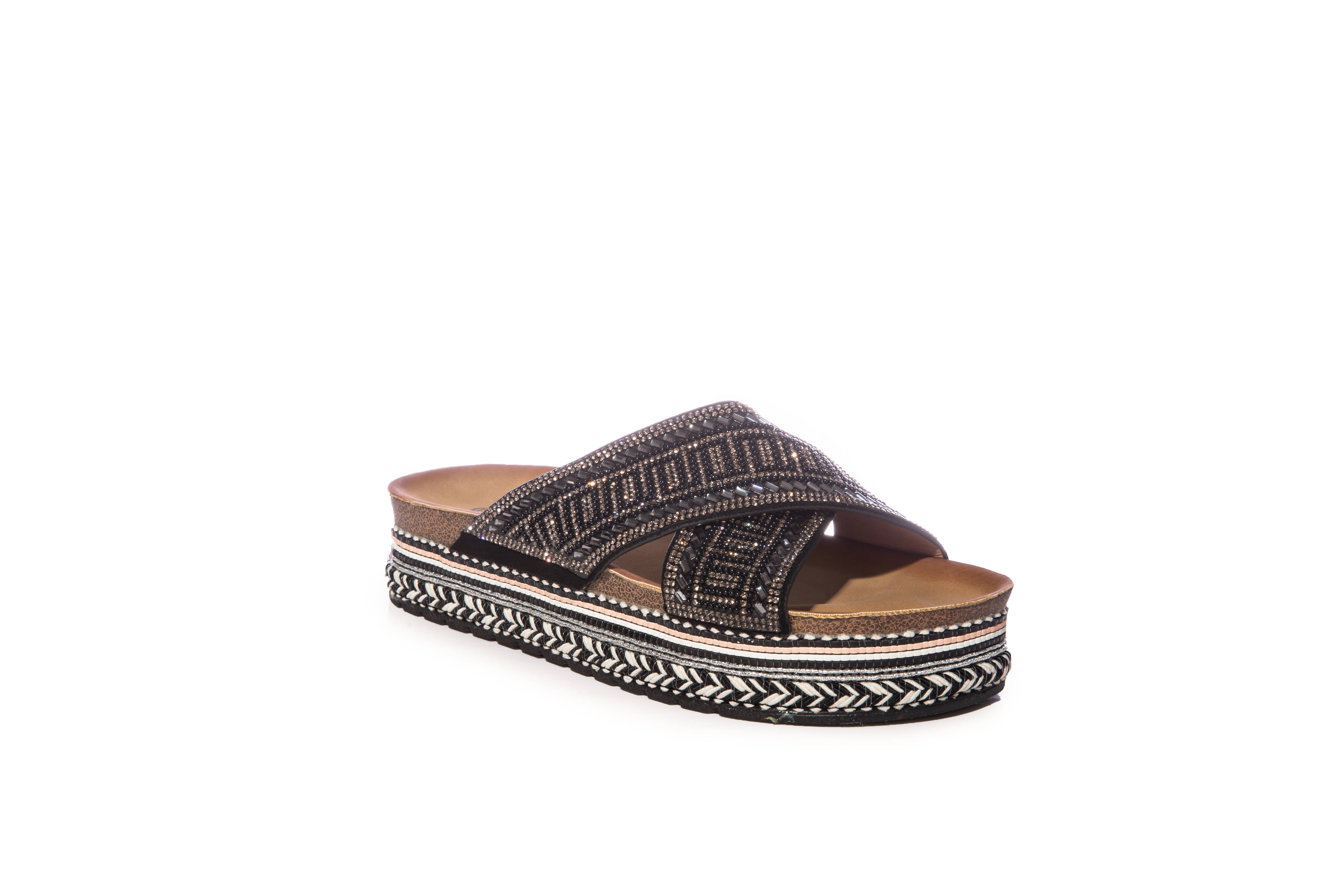 LADY GLORY - Wholesale Sandals - Women's - Platform mules with cross strap0