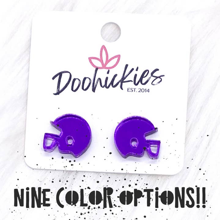 Casques en acrylique brillant de 15 mm - Boucles d'oreilles de sport pour la vente par Doohickies