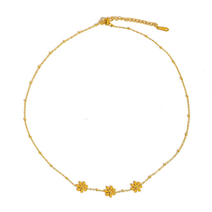 Gelbgold Suzette 18K Gold Nicht-Anlaufende Zarte Gänseblümchen-Halskette für den Großhandel auf Faire2