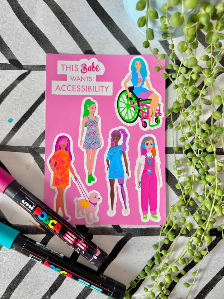 Disabled Babes - A6 Sticker Sheet for wholesale by Crafted in chaos