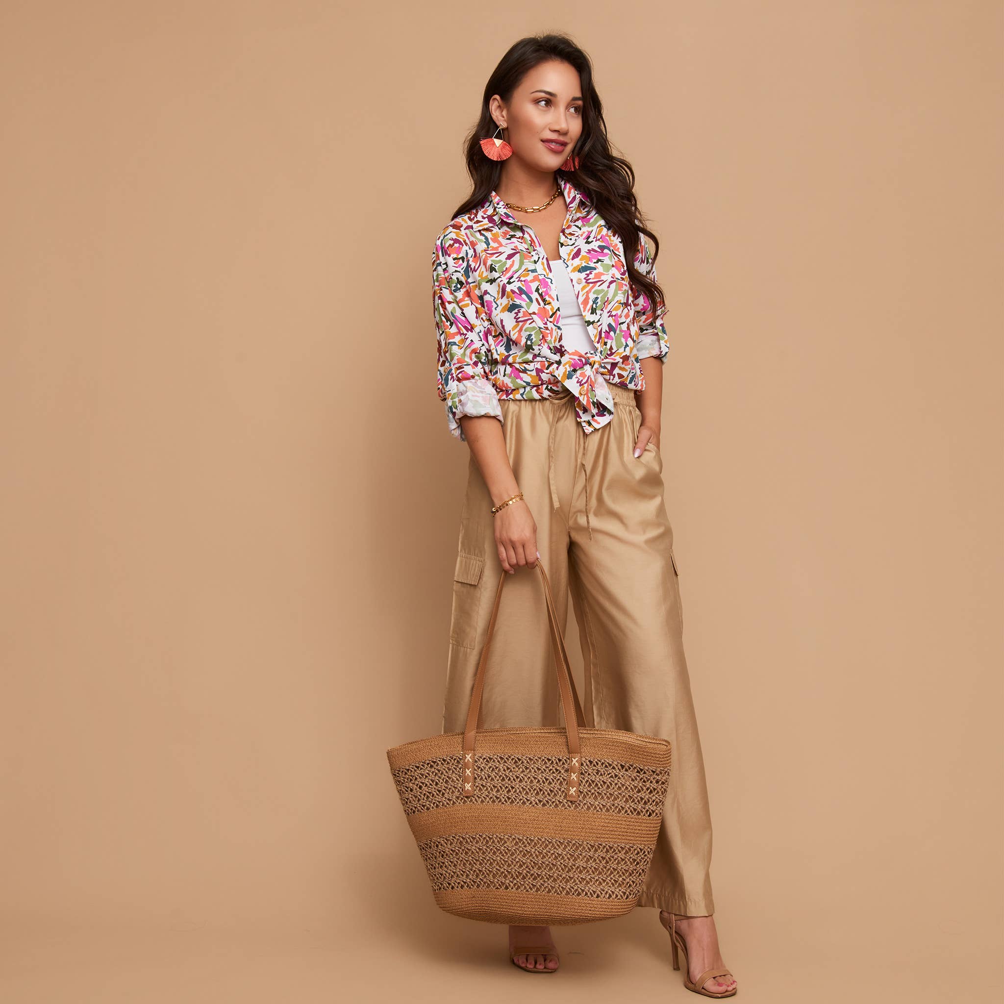 Elsie & Zoey - Vente Chemise à col boutonné – femme - Chemise à manches longues avec col et boutons en haut Alexa3