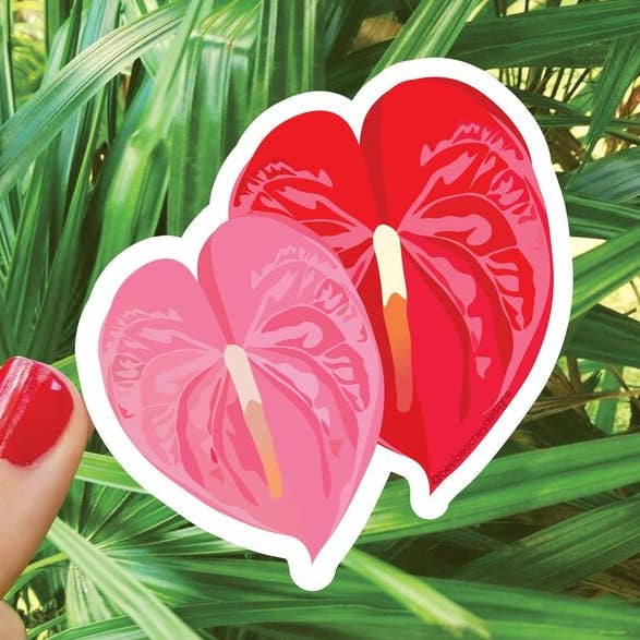 Anthurium Flower Sticker for wholesale by Bee Beachey Designs