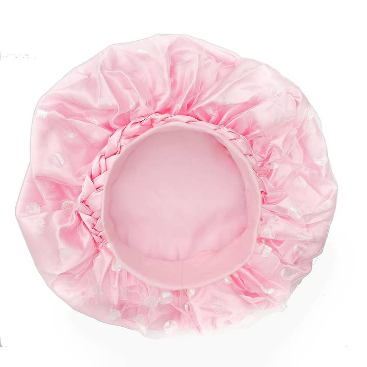 Bonnet Light Pink Satin Wide Edge Double Layer for wholesale on Faire2
