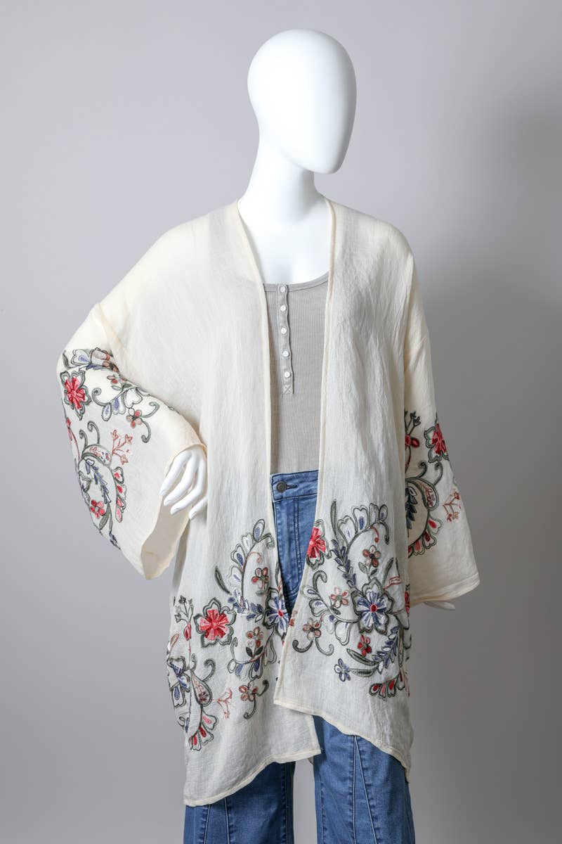Leto Accessories - Wholesale Kimono - Women's - Chic Full-Length Flower Kimono - Versatile Layering Piece 🌼4