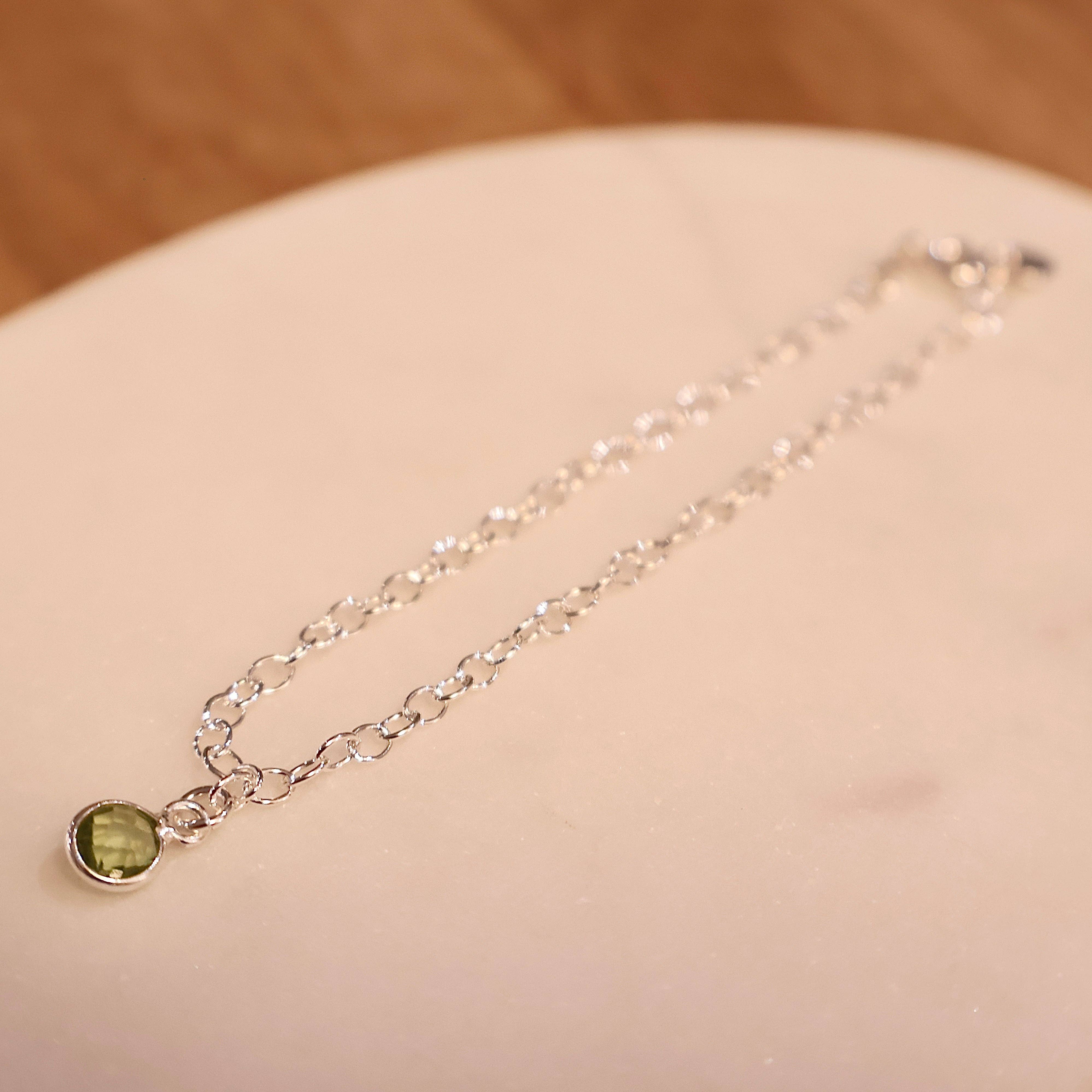 Honey and Kettle – wholesale Link & chain bracelet – Peridot Bracelet - Semi-Fine Birthstone Jewellery0