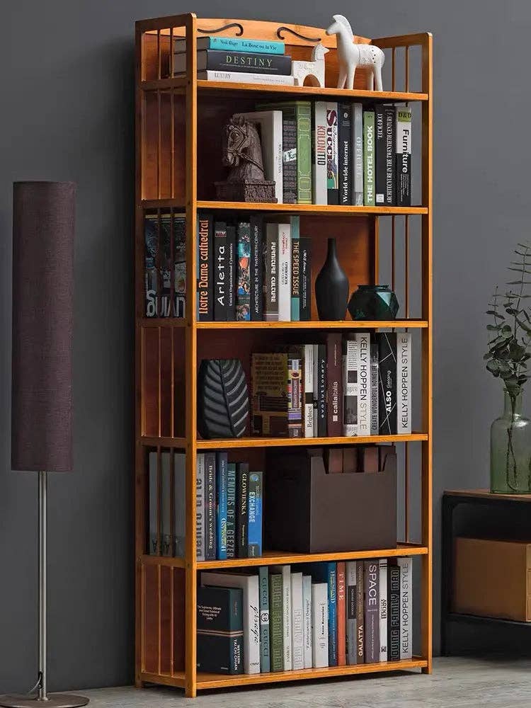 everythingbamboo - Wholesale Bookcase - Large Size Pure Bamboo Book Shelf Cabinet Simple Solid Storage Fantastic 5 and 6 Tiers BBC0311