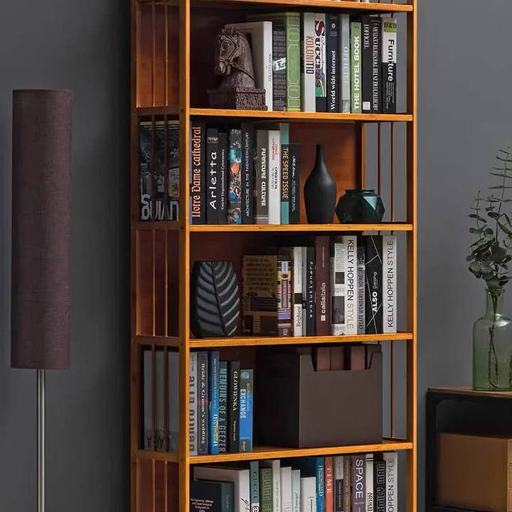 everythingbamboo - Wholesale Bookcase - Large Size Pure Bamboo Book Shelf Cabinet Simple Solid Storage Fantastic 5 and 6 Tiers BBC0311