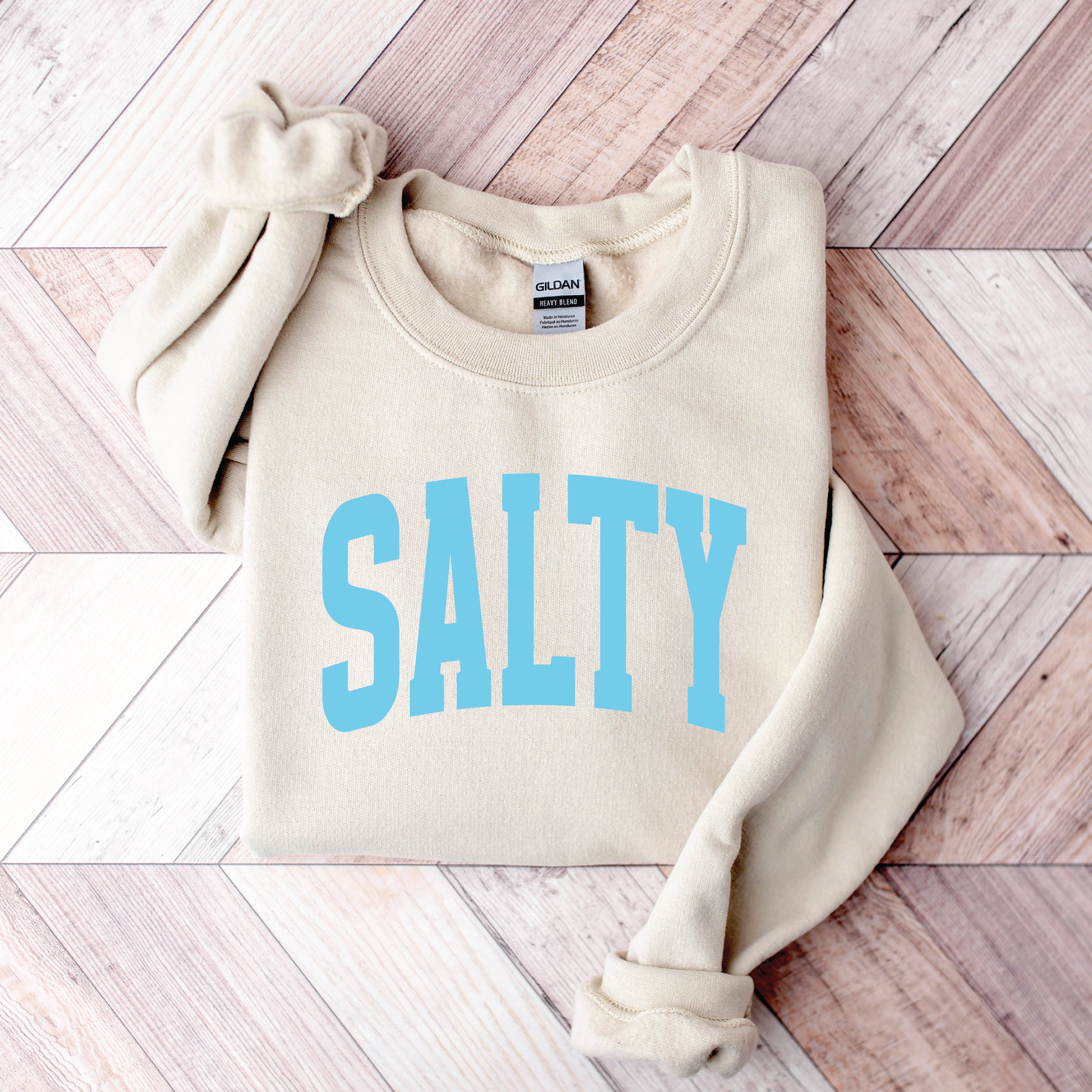 P E T I T R U E - Wholesale Graphic Sweatshirt - Women's - Salty Crewneck Sweatshirt Summer Sweaters Oversized Beach 4