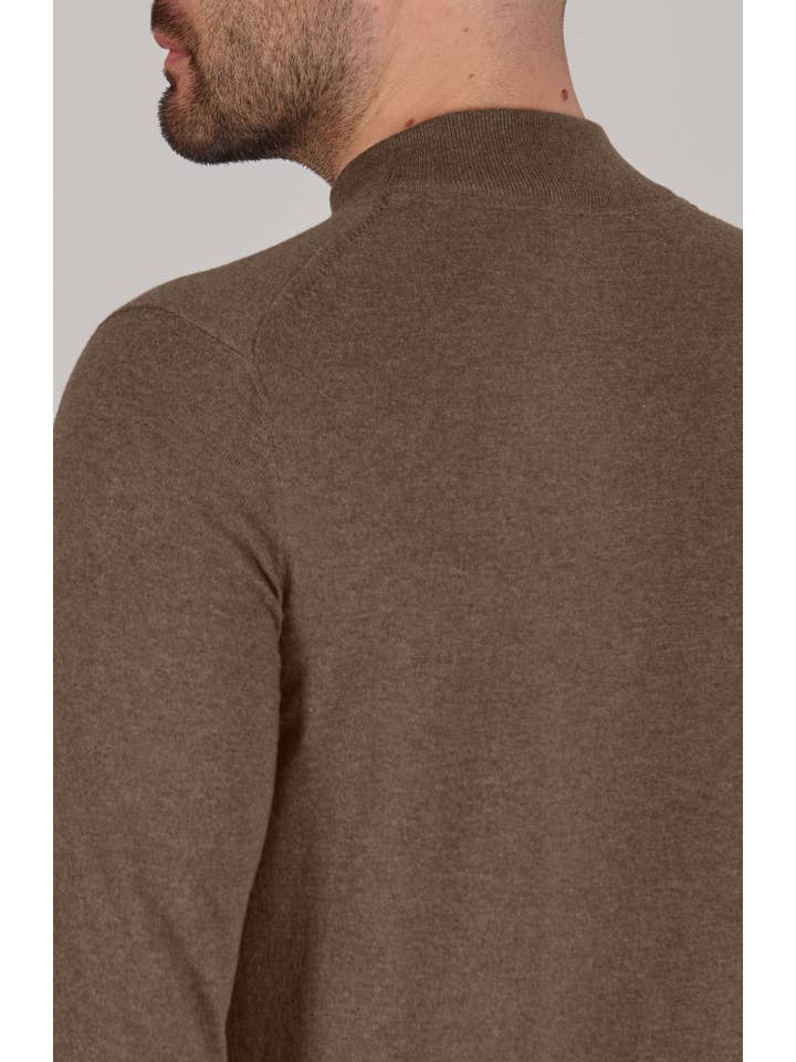 Paul James Knitwear - Wholesale Knit Sweater - Men's - Mens Ultra Fine Cotton Mock Turtle Neck Jumper3