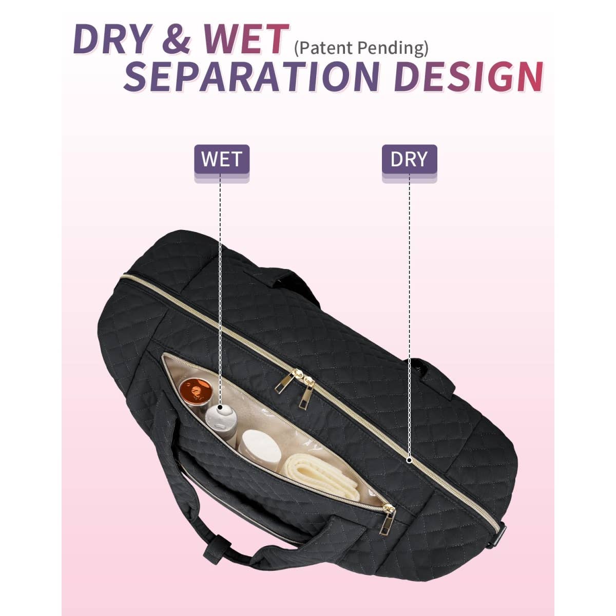 wandf – Großhandel Weekender-Tasche – Unisex – Gesteppte Schultertaschen Flugzeug Reisetasche Unter Sitz Tasche9