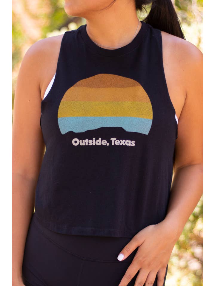 Outside, Texas - Wholesale Tank Top - Women's - OTX Horizon Tank | Racerback Cropped Tank2