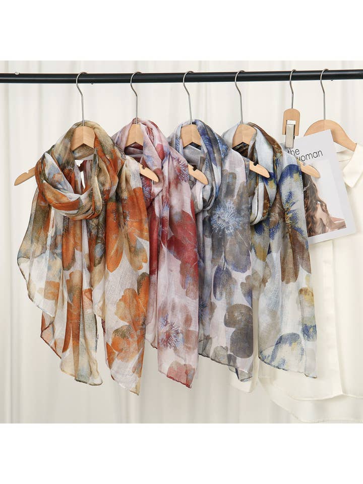 Scarvii - Soft Floral Print Spring Summer Scarf for wholesale by Funkyrel® Atzbranding Limited