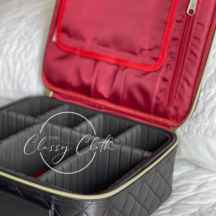 The Classy Cloth WS – wholesale Make-up/cosmetic bag – Mega Makeup Case Black Quilted RTS