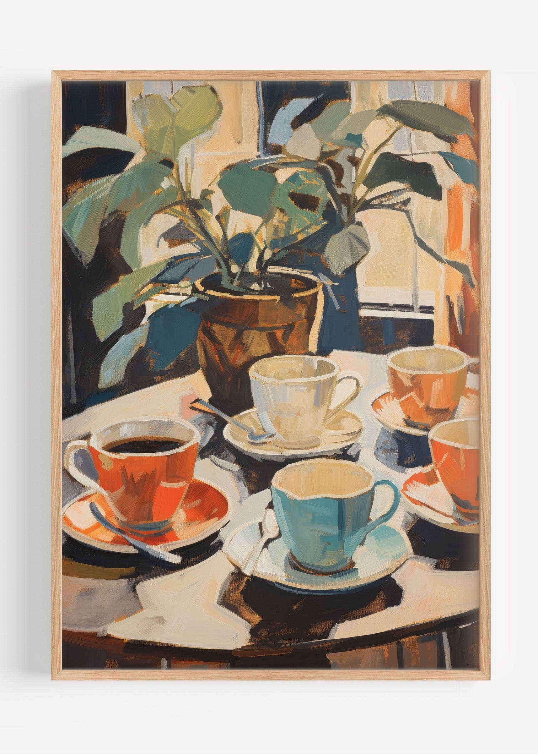 Peardrop Prints - Wholesale Art Print - Coffee Shop Art Print – Painterly Cups & Cosy Café Vibes I135-390