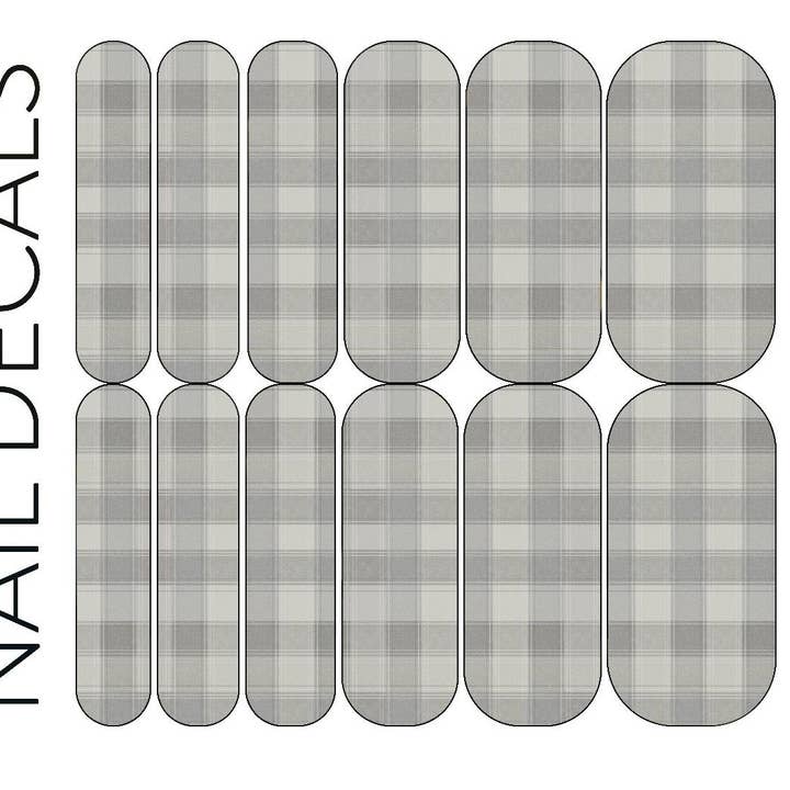 Grey Plaid 1 Decals for wholesale by DIPPY COW NAILS