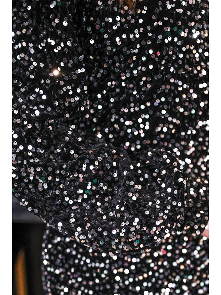 Old Flame Sequin Dress- Black for wholesale on Faire5