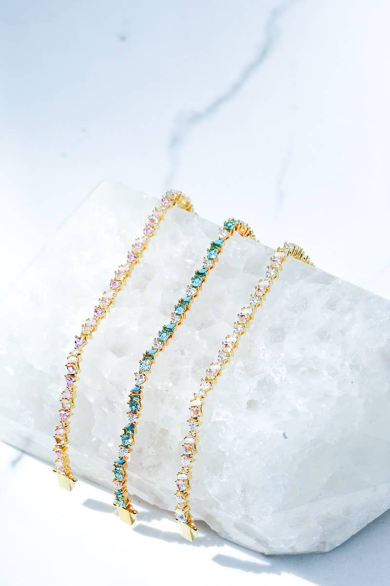Native Gem - Vente Bracelets maillon et chaîne - Bracelet Vienna - Opale rose + or vermeil 14 carats1