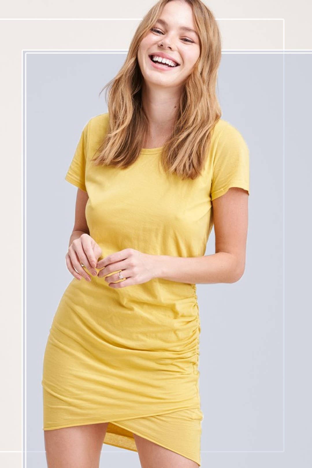 La Miel - Vente Robe – femme - MAD5015 Mini-robe légère à manches courtes à détails froncés7