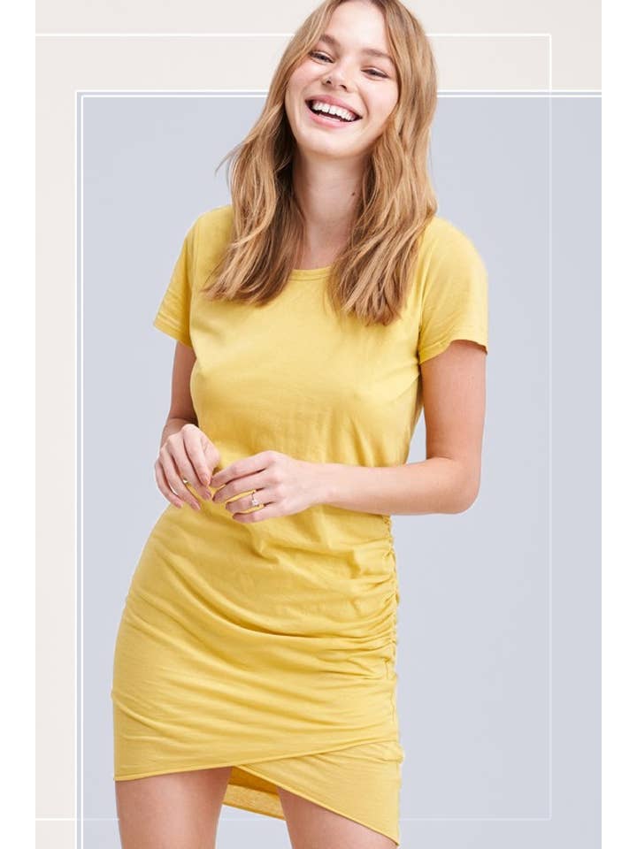 La Miel - Vente Robe – femme - MAD5015 Mini-robe légère à manches courtes à détails froncés7