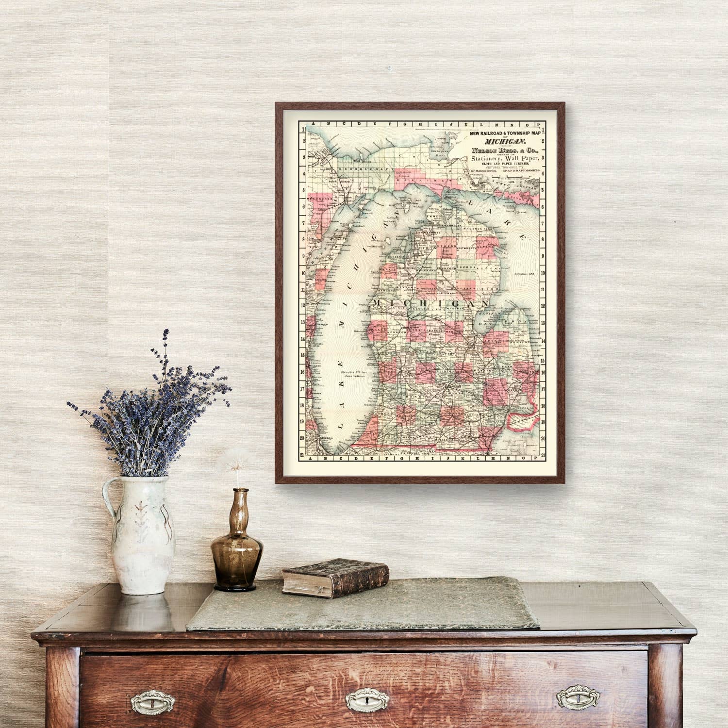 Ted's Vintage Art - Wholesale Map - Vintage Map of Michigan 18781