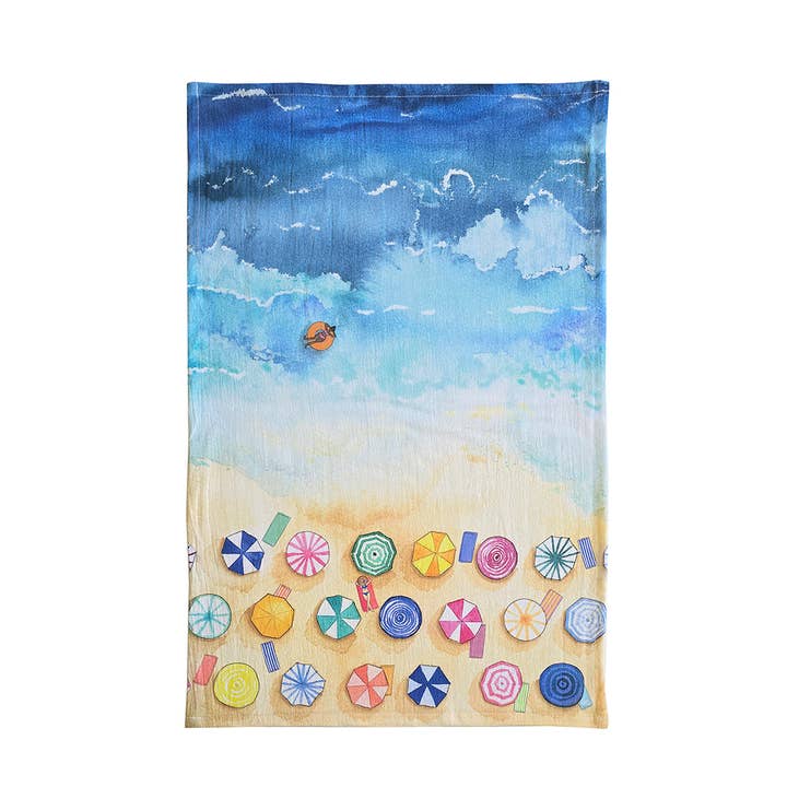 KelseyMDesigns – wholesale Tea towel – Beach Tea Towel - Coastal Summer Kitchen Tea Towel1