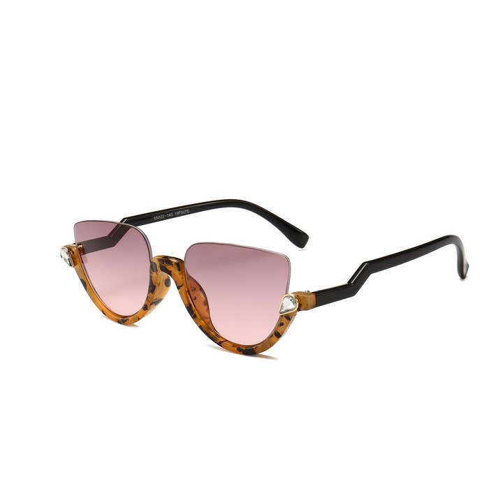 Trio Trading - Vendita all'ingrosso Occhiali da sole - Donna - Occhiali da sole con decorazioni in strass, montatura a metà, assortiti in confezione da 12.5