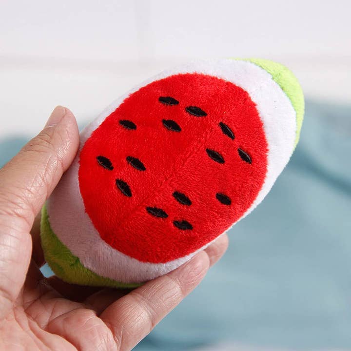 PAWPAWwholesale - Wholesale Pet Plush Toy - Dog - Plush Watermelon Toy, Squeaky Fun for Small Dogs_CWMM5479