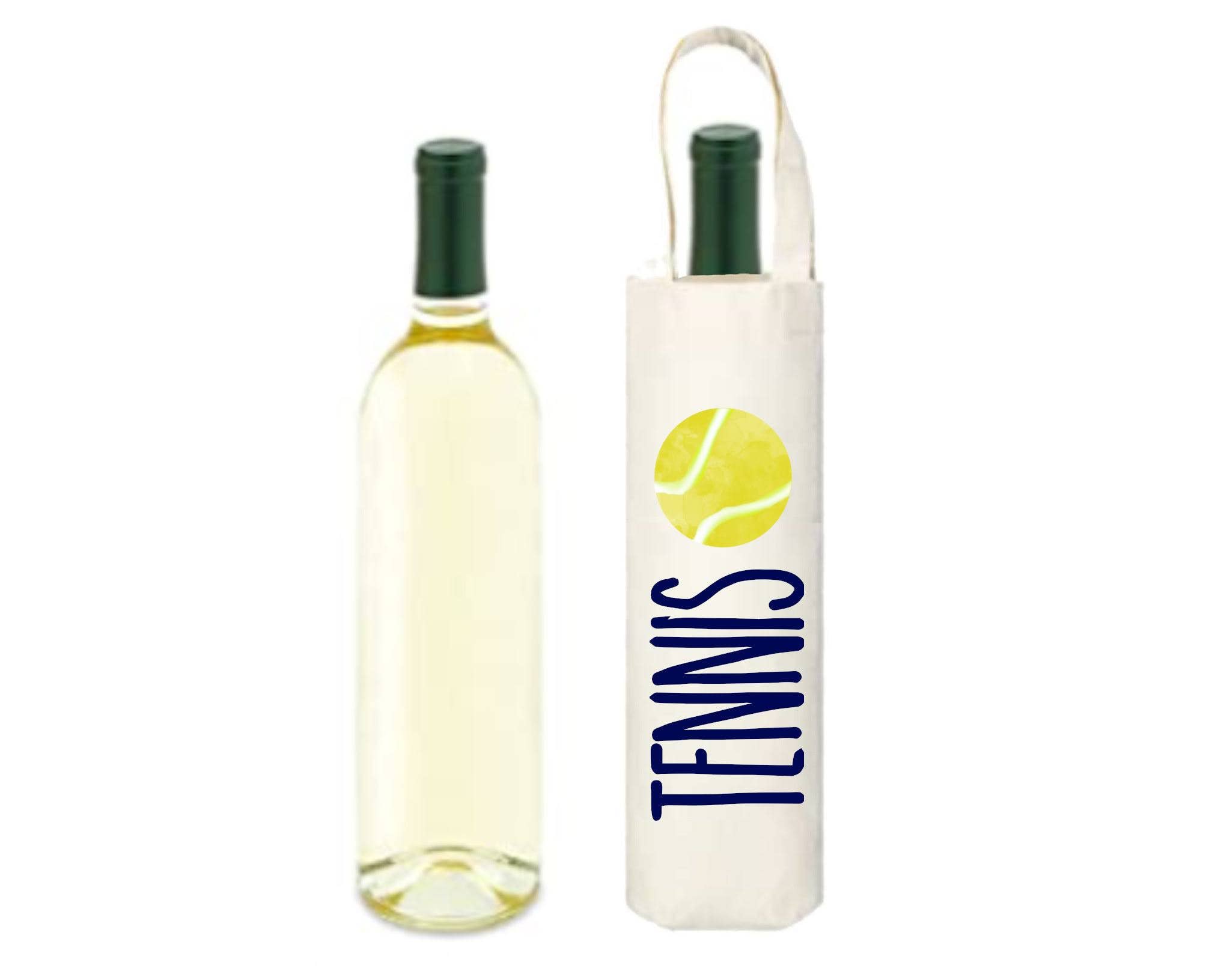 Peachy Pendants - Wholesale Wine Tote - Cotton Wine Tote - Tennis (Choose Design)3