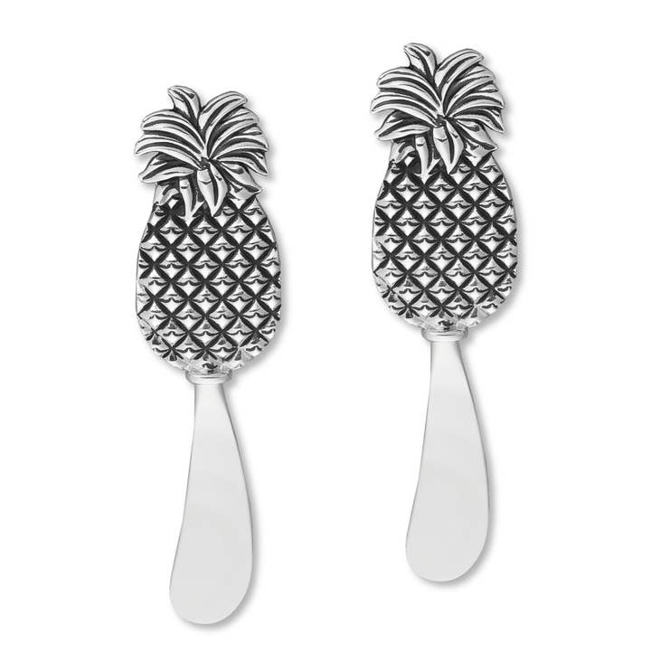 2-Piece Pineapple Zinc Cheese Spreader for wholesale by Supreme Housewares
