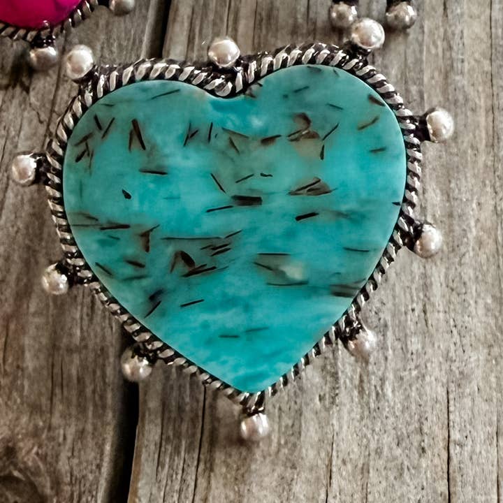 Boho Ranch Shop - Wholesale Cocktail/Statement Ring - Western Style Teardrop Turquoise Stone Stretch Ring7